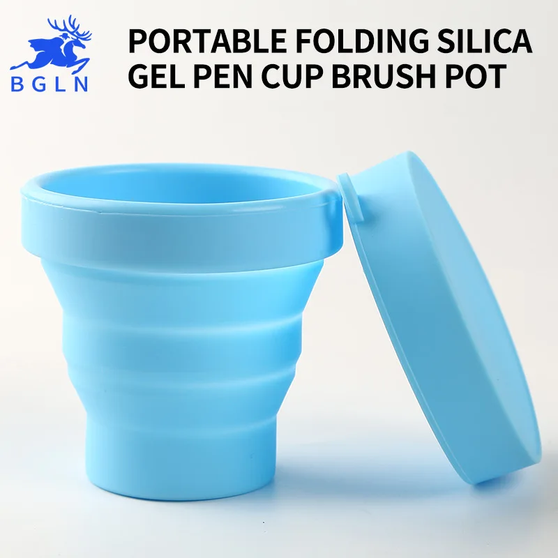

BGLN 1Piece Wash brush bucket Scalable Telescopic Art Wash Pen Cup Barrel Portable Watercolor Pen Cup Wash Brush Pot Art Suppl
