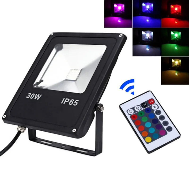 Led10w прожектор IP66 20 Вт 50 220 В уличные точечные светильники 100 RGB с пультом