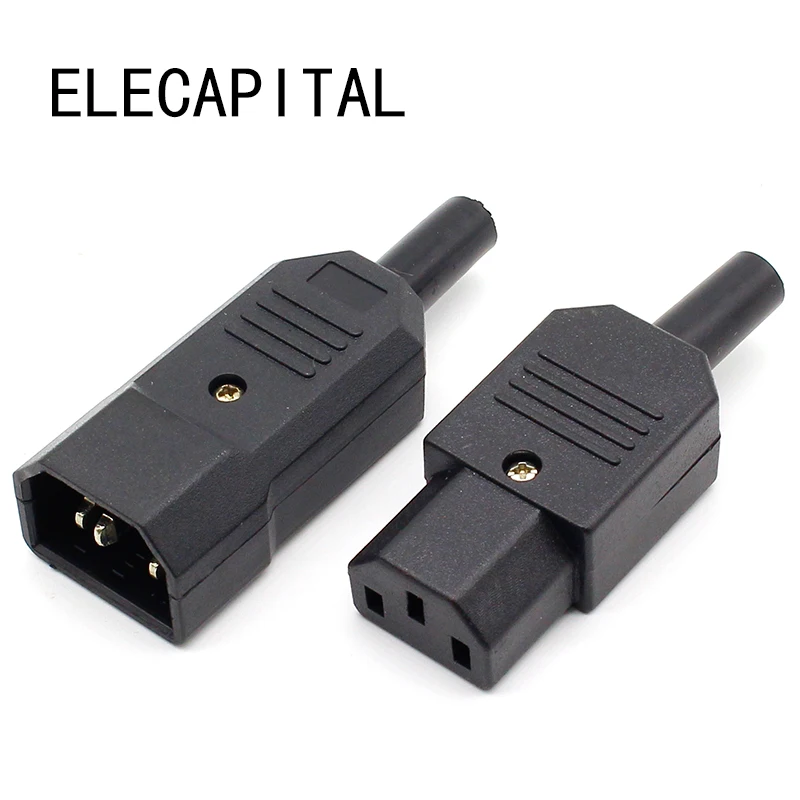 5 пар новинка DIY 10A 250 В черный IEC C13 C14 гнездовой штырьковый разъем питания