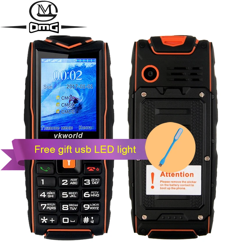 

Russian keyboard IP68 waterproof shockproof Mobile phone Vkworld new Stone V3 3000mAh battery FM flashlight outdoor cell phones