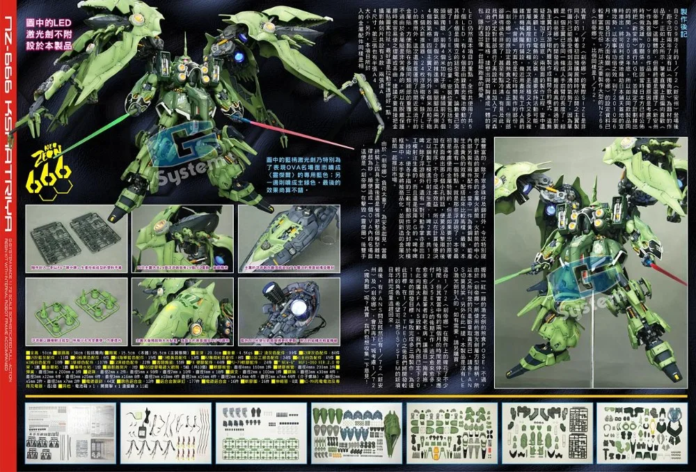 G-система Gundam Модель 1/72 NZ-666 Kshatriya(светодиодный светильник саблей в комплект не входит) Мобильный костюм комплект из смолы детские игрушки