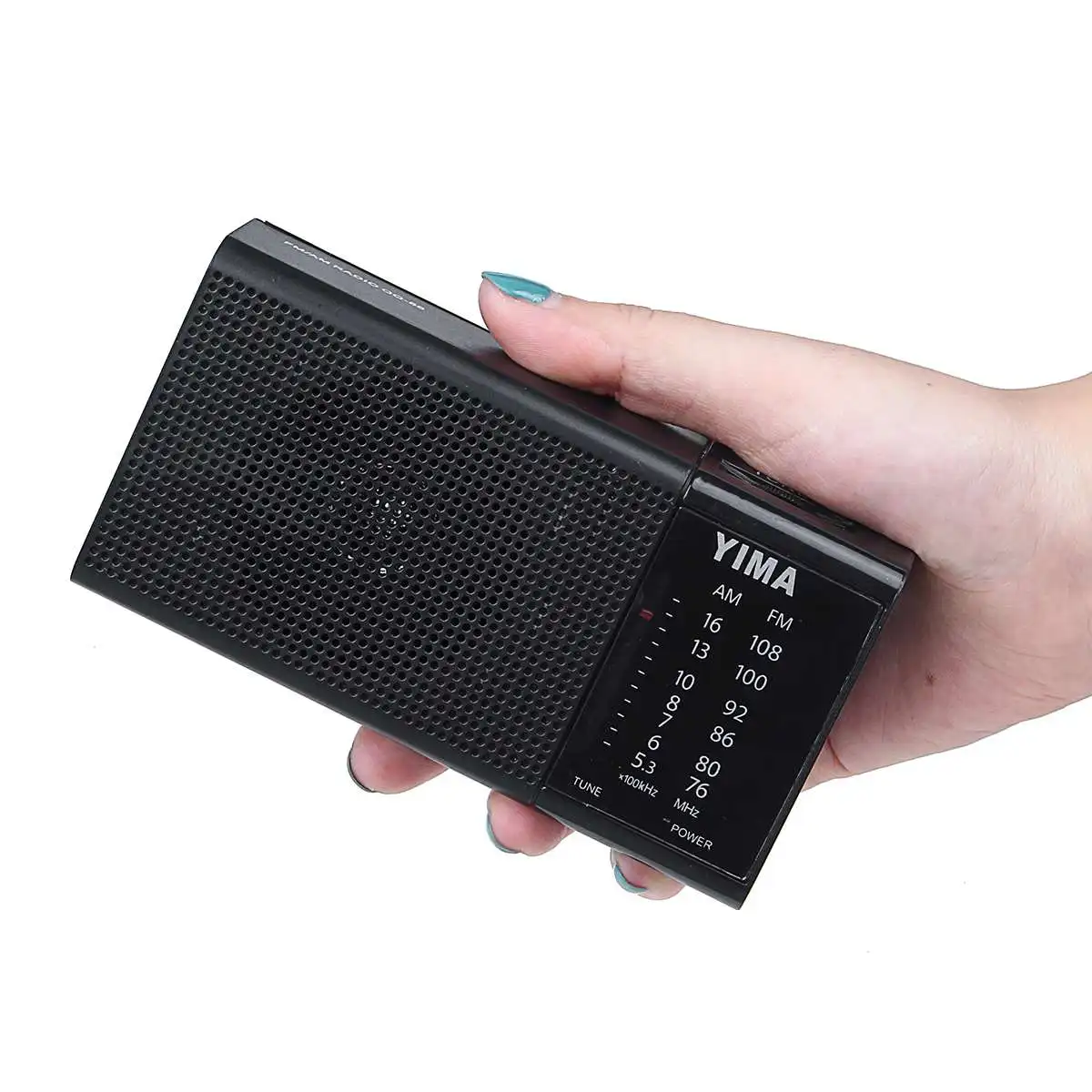 New Mini Portable FM+AM Radio Handheld Digital USB TF MP3 Player Speaker Rechargeable with LED Flash Light