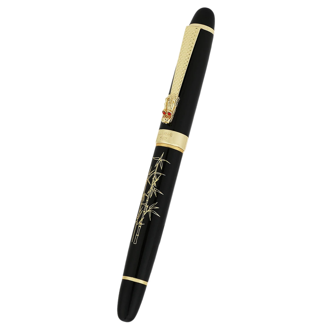 

Luoshi 582 Floral Print Black Fountain Pen with Dragon cover