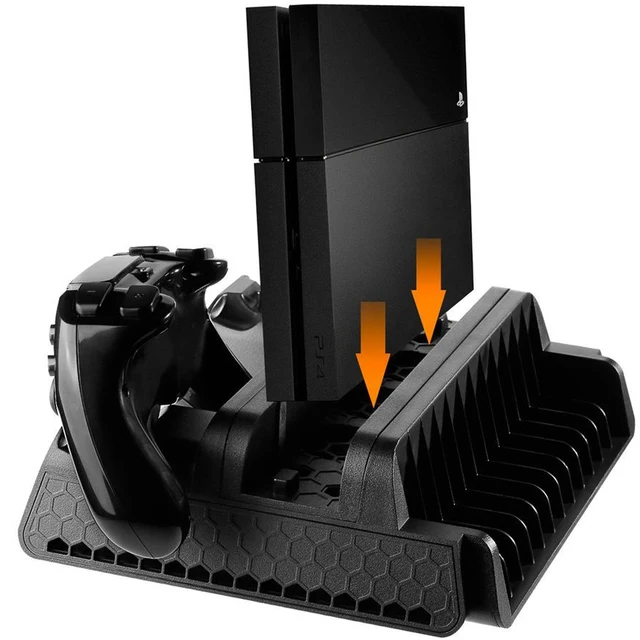 Special Price PS4 Vertical Stand with 3 Built-in Cooling Fan and Dual Controllers Charging Station for PlayStation 4 PS4/PS4 Slim/PS4 Pro Special Price PS4 Vertical Stand with 3 Built-in Cooling Fan and Dual Controllers Charging Station for PlayStation 4 PS4/PS4 Slim/PS4 Pro