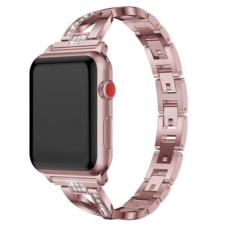 Часы ремешок для Apple Watch полосы 22/38/42 мм рифленая нержавеющая сталь браслет ремешок для iwatch серии с разъемами регулируемый