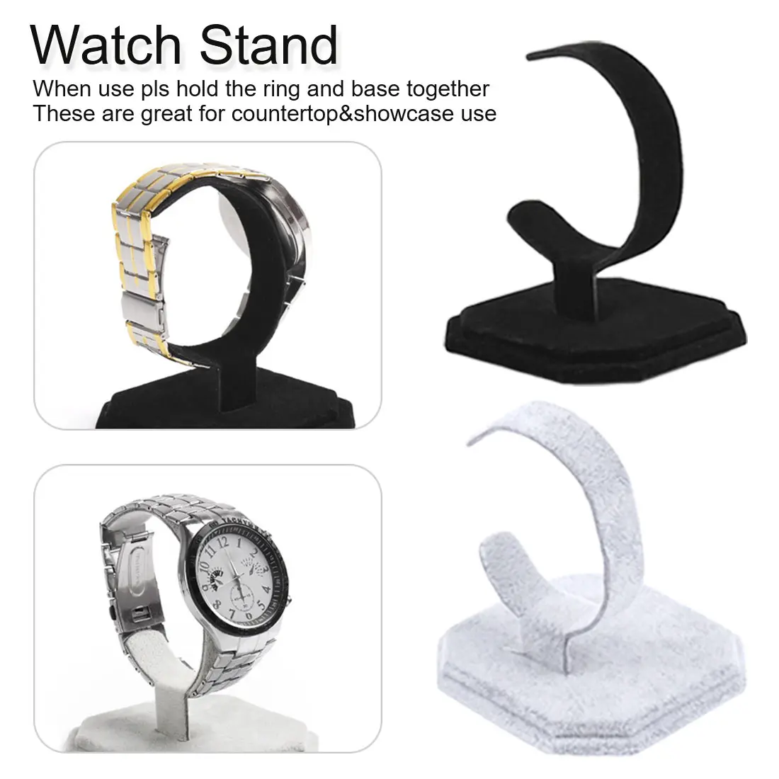 

Velvet C Type Design Jewelry Bracelet Bangle Watch Display Rack Stand Holder New