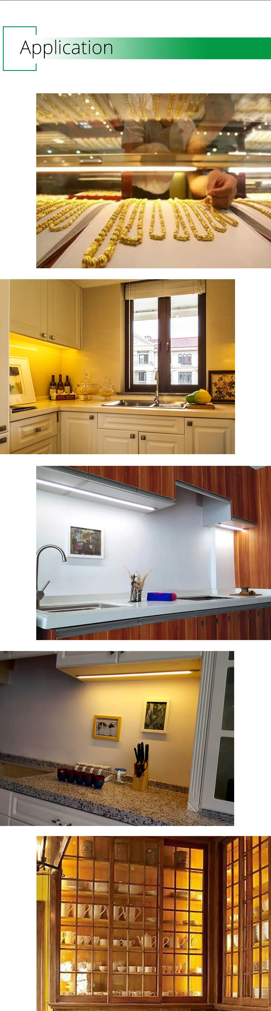 12V DC Kitchen Cabinet Lighting 2PCs Cabinet Lamp Display Case Closet Cupboard Locker Indoor Light Under Counter LED Night Light (11)