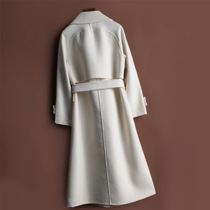 Tcyeek зимняя женская куртка натуральная шерсть пальто женская одежда осеннее пальто корейское приталенное Женское шерстяное пальто+ пояс 166857