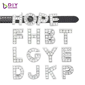 

1300PCS 10MM Full Rhinestone Slide Letters New fashion jewelry Fit Wristband / Pet Collar Name LSSL02*1300