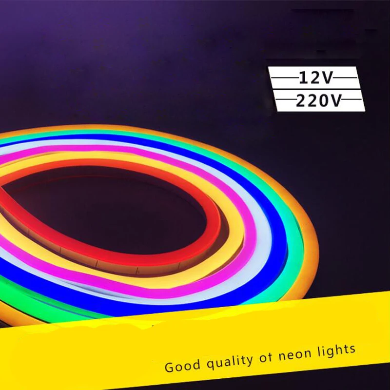 

100m/lot EU Plug AC220V DC12V RGB WW/W Waterproof IP67 120LED/M Waterproof Flex Neon Strip Ribbon Tape