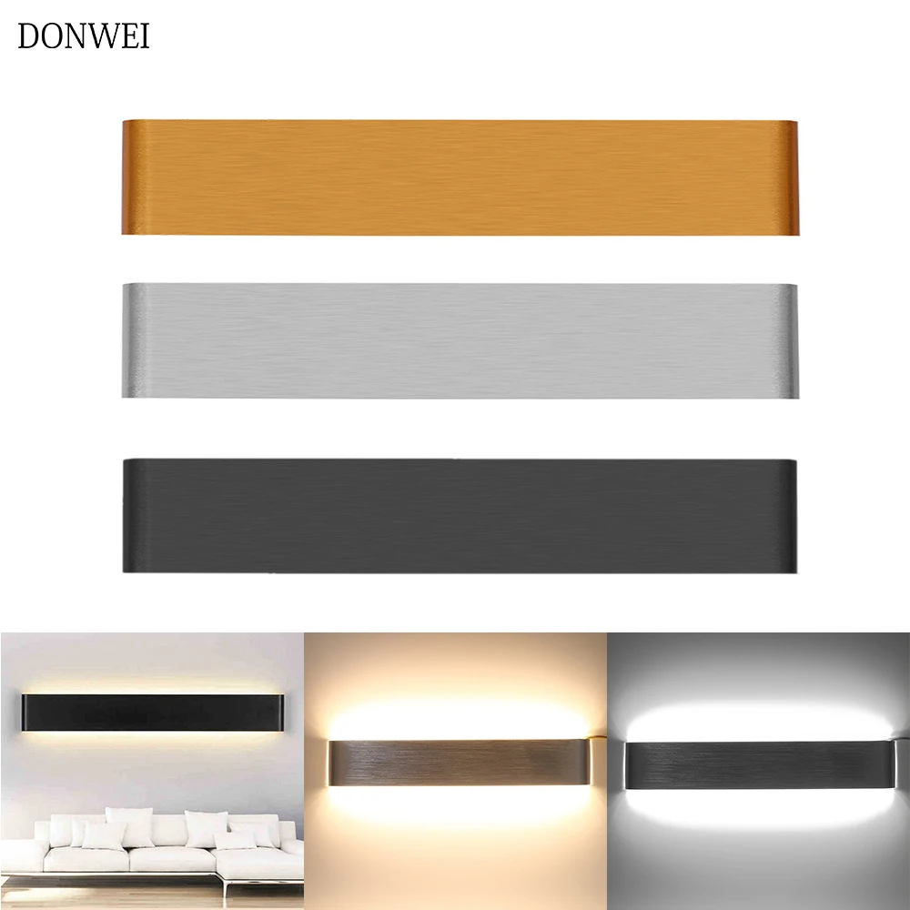 Lampada Da Parete A Led Rettangolare Applique Da Comodino 4W/8W/14W/18W Lampada Da Interno Per Interni 110V 220V Alluminio Soggiorno Specchio Da Bagno