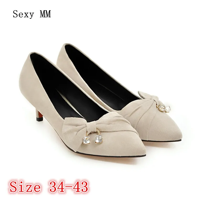 

Low High Heels Women Pumps High Heel Shoes Stiletto Woman Party Wedding Shoes Kitten Heels Plus Size 34 - 40 41 42 43
