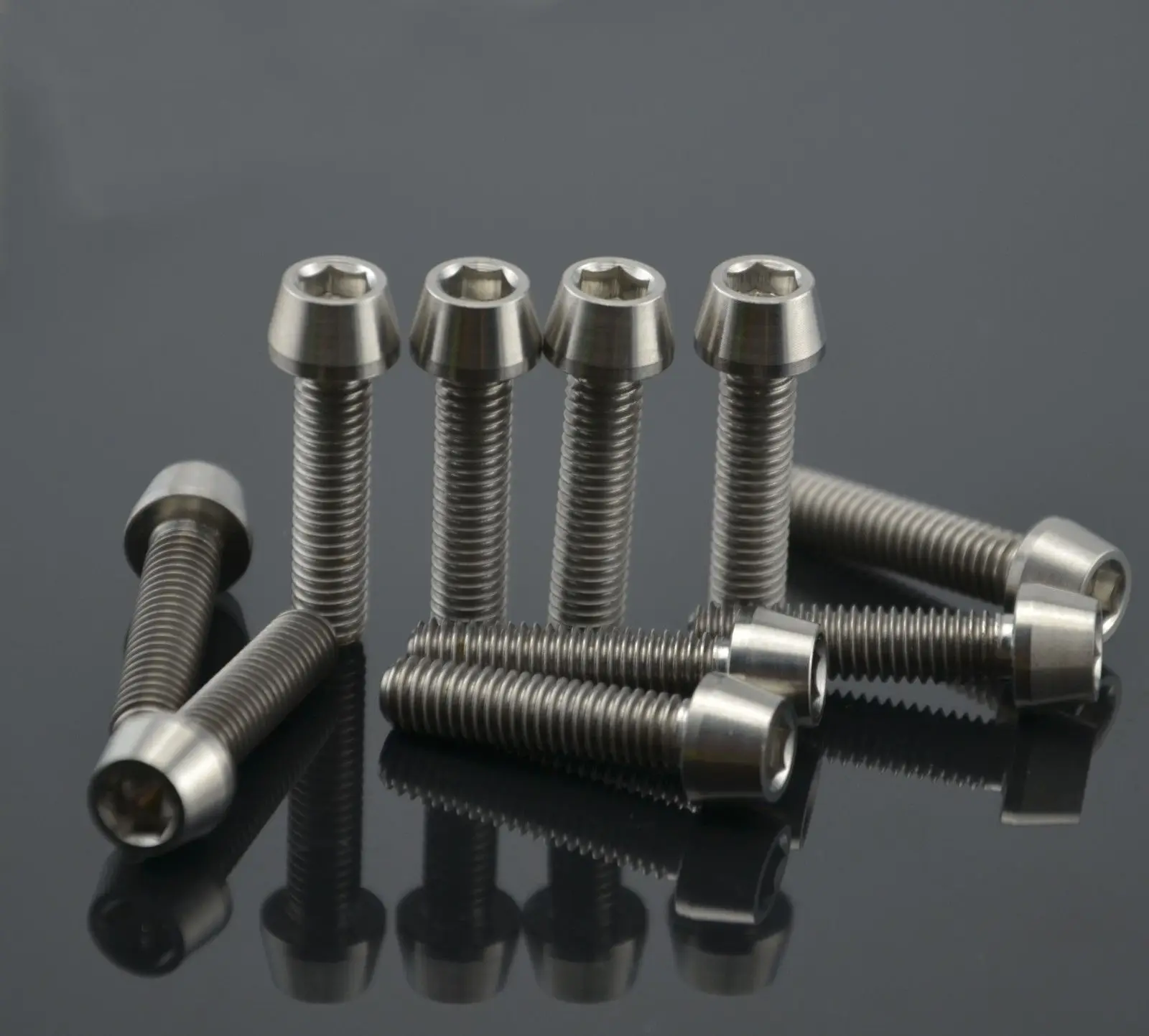 6 x M6X20 Gold Titanium MTB Bicycle Stem Allen Hex Tapered Head Ti Bolts Screws