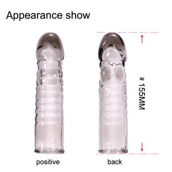 Silicone Reusable Condoms for men Penis Enlargement Sleeve Penis Extender Enhance Erection Impotence Aid Sex Toys for Men 18+ 2