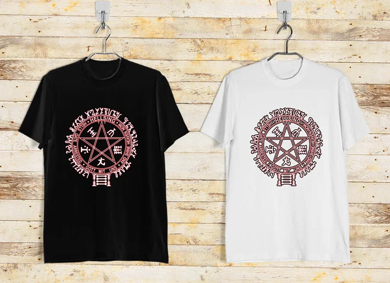 Tops Tees 100% Cotton Men'S Hellsing Alucard Horror Anime