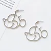 Gold Silver Black Color Simple Kawaii Cute Mickey Minny Stud Earrings Female Loverly Howllowed out Geometric Earring For Women 6