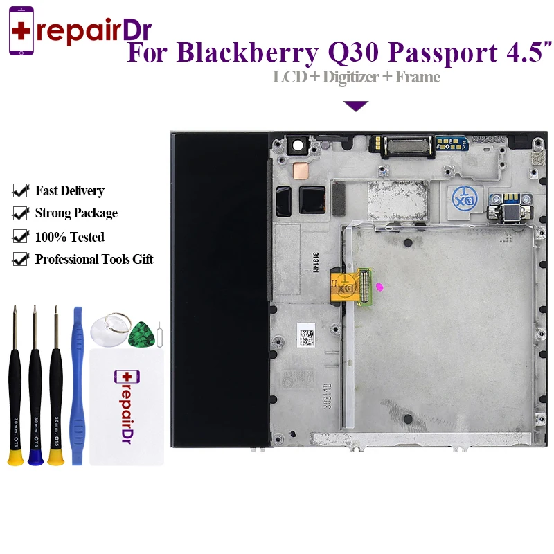 

100% Tested For Blackberry Q30 Passport LCD Display Digitizer Touch Screen Monitor Assembly Part For Blackberry Q30 Passport Lcd