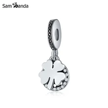 Charm Fit Pandora Bracelet Original Lucky Day Clover Necklace Pendant Charms Jewelry Beads For Jewelry Making geoki 925 sterling silver treasure lock charms fit original pandora bracelet lucky pendant necklace beads jewelry making women