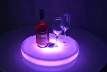 Waterproof LED Light Up Cocktail Tray Multi Colors Rechargeable luminous LED Snack Servicing tray light remote control