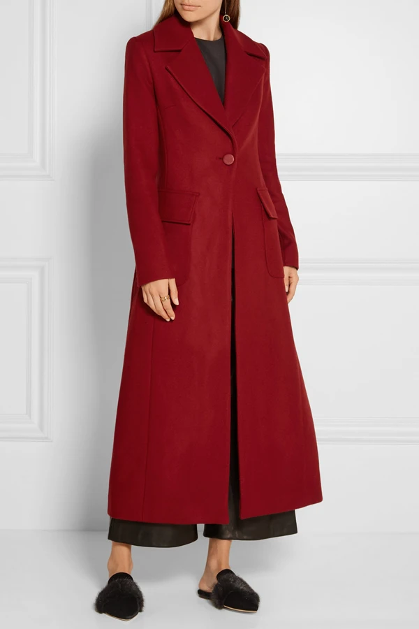 UK Manteau femme 2017 Autumn Winter Women Red Woolen