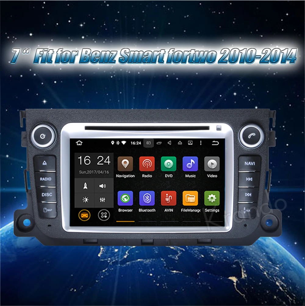 Cheap Krando Android 9.0 car radio for benz smart fortwo 2010 2011 2012 2013 2014 car multimedia android dvd gps navigation system 1