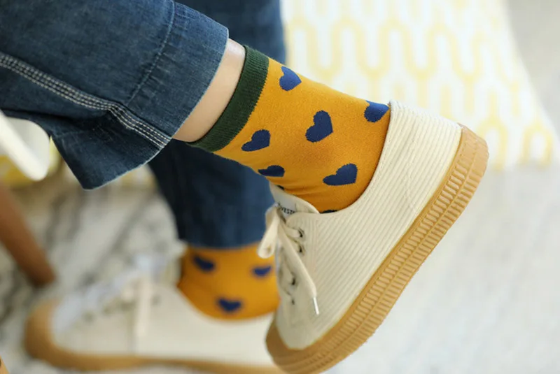 [COSPLACOOL] любовь сердце забавные носки женские Харадзюку жаккардовые носки с принтом креативные 5 стилей красочные милые носки японские носки