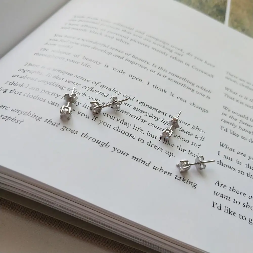 

WTLTC 925 Sterling Sliver Cubic Zircon Stud Earrings for Women Dainty Small Post Earrings Studs Minimalist Bride Earrings Gifts