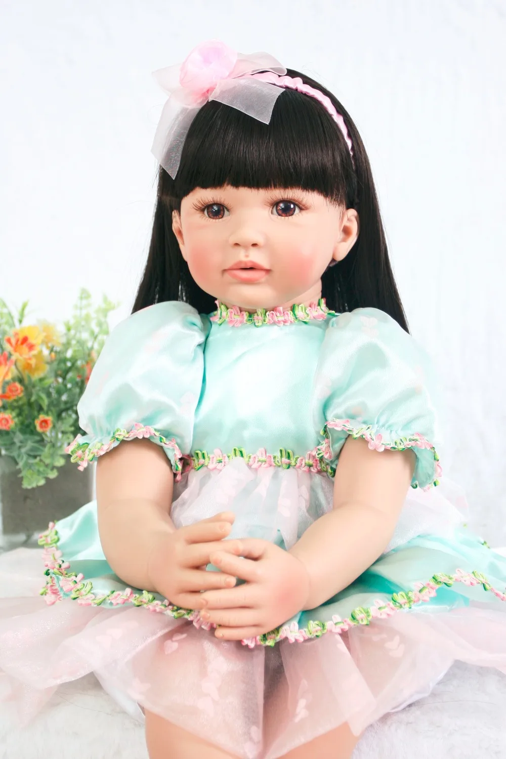 Кукла bebe reborn большой размер 60 см силиконовые игрушки для девочек реалистичные
