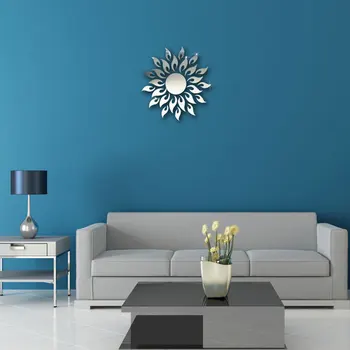 

2016 new special offer acrylic 3d diy mirror wall stickers modern design living room watches home decoration