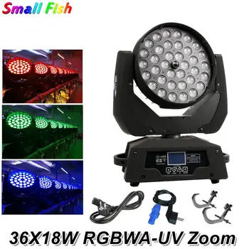 

Dj Equipment LED Wash Zoom Moving Head Light 36X18W RGBWA-UV 6IN1 Touch Screen DMX 17 Chas For Dj Disco Party Bar Light Music