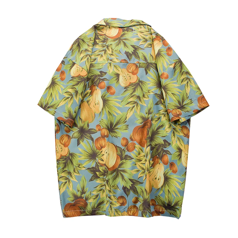 Гавайский стиль, полная печать, Ретро стиль, хип-хоп рубашка для мужчин, лето, однобортная мужская рубашка