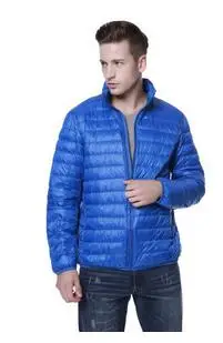 Белая утка вниз свет воротник Мужская ветровка теплая зимняя куртка и рюкзак Весте hiver homme - Цвет: Royal blue
