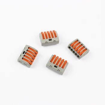 

25pcs 5 pin connector Universal Building Compact Wire Connector soft and hard wire cable connector Terminal Block With Lever