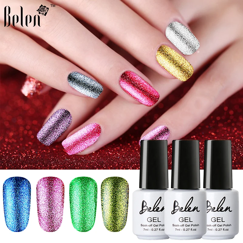 

Belen 7ml Bling Color Platinum Nail Gel UV Gel Nail Polish Color Vernis Semi Permanent Nail Primer Gel Varnishes Lak Lacquer