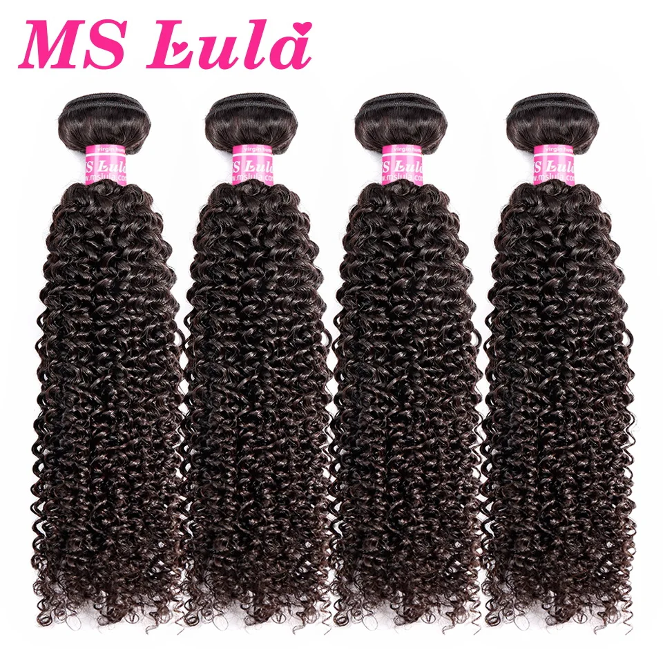 Ms Lula Hair Mongolian Kinky Curly Hair Weave 4 Bundles/Lot 100 Human