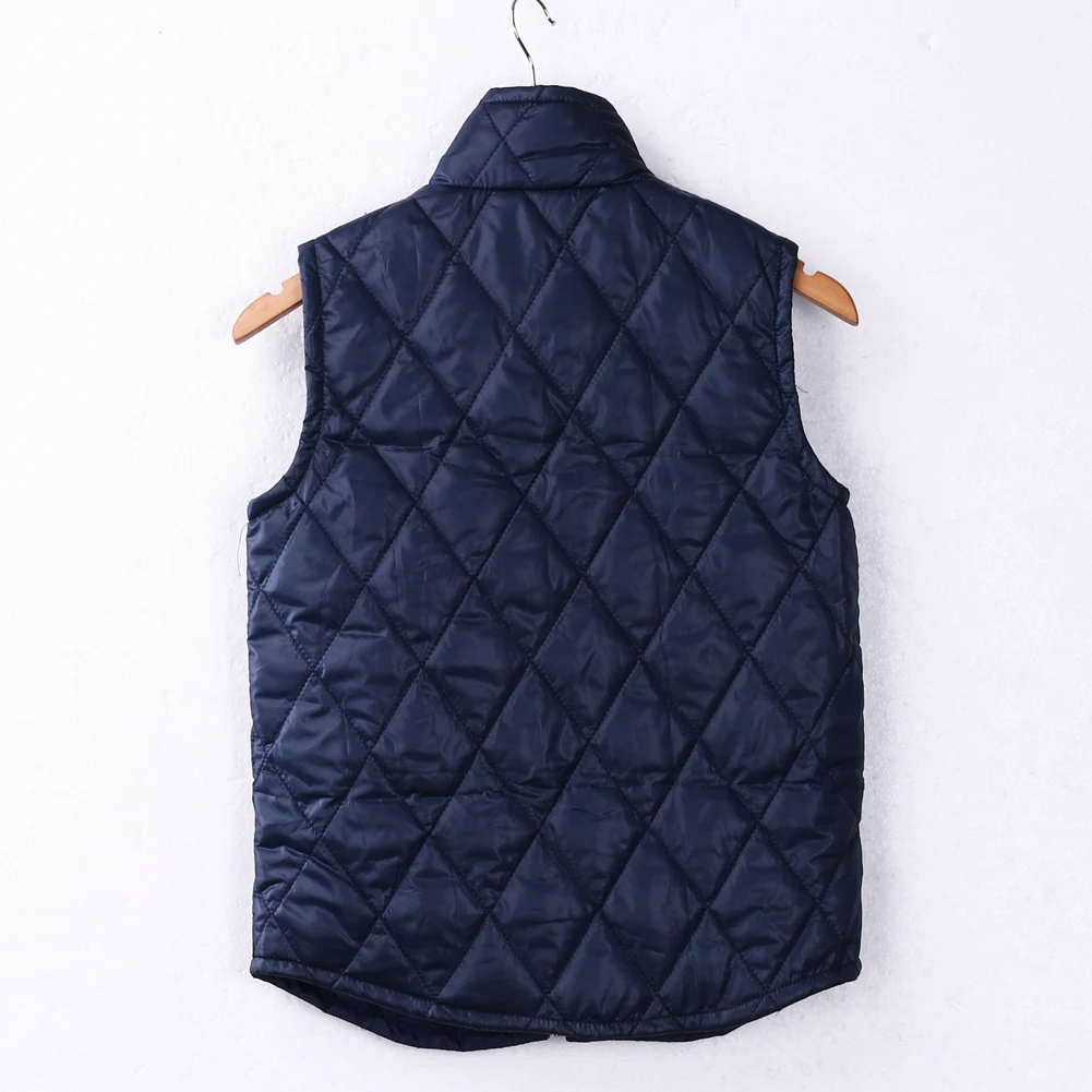 2017 Warm Outwear Women Winter Slim Parka Vest Zipper Coat Sleeveless Vest Waistcoat Pocket Turtleneck Vests Coats Coats