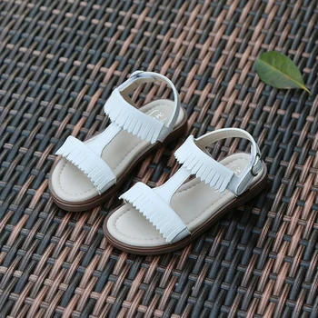 

Princess tassel Sandals 2018 summer kids new Girls fashion beach Sandals kids Open toe anti slip Sandals Shoes