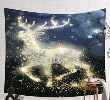 

CAMMITEVER 17 Light Deer Bear Toy Christmas Tree Santa Fireplace Blanket Mandala bohemian Decorative Hippie tapestry Home Decor