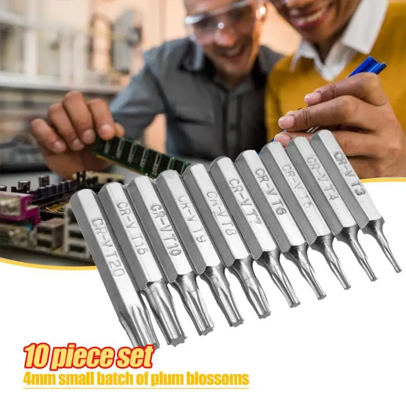 10 шт. CR V Torx биты T3 T4 T5 T6 T7 T8 T9 T10 T15 T20 мобильного ремонта бит|Сверла| |
