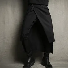 27-44! Новинка, Мужская одежда, модные шаровары, мужские тонкие брюки-кюлоты, повседневные штаны, большие размеры, костюмы певицы