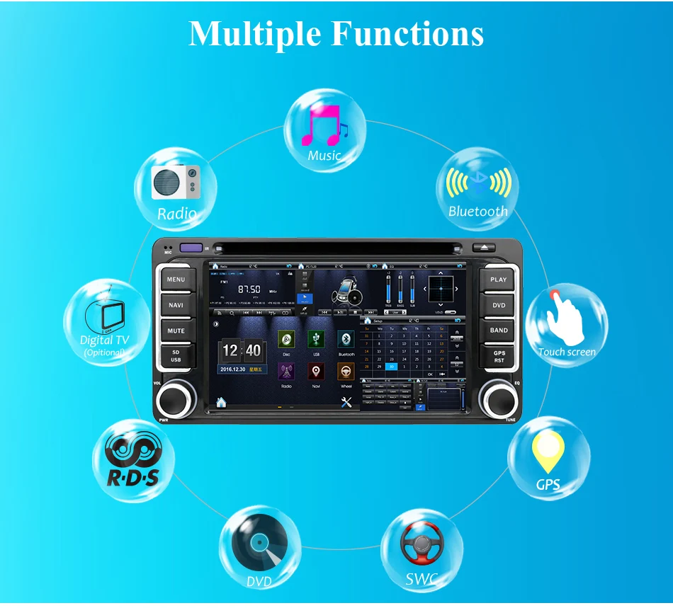Clearance Eunavi 2 din Car DVD Radio Player GPS for Toyota Hilux yaris VIOS Camry Corolla Prado RAV4 Prado 2003 2004 2005 2006 2007 2008 2