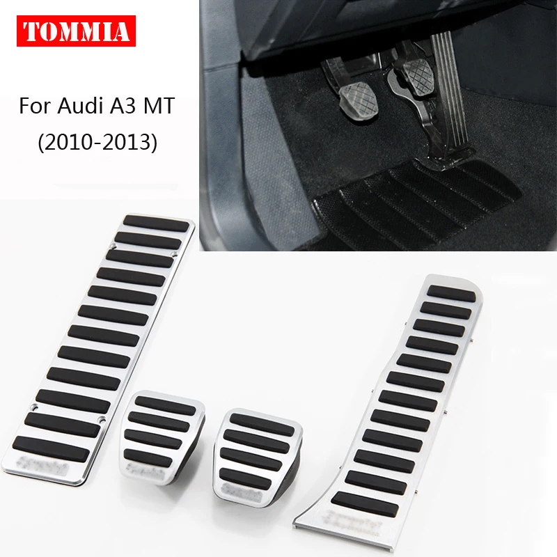 

tommia Pedal Cover Fuel Gas Brake Foot Rest Housing No Drilling For Audi A3 MT 2010-2013 Car-styling