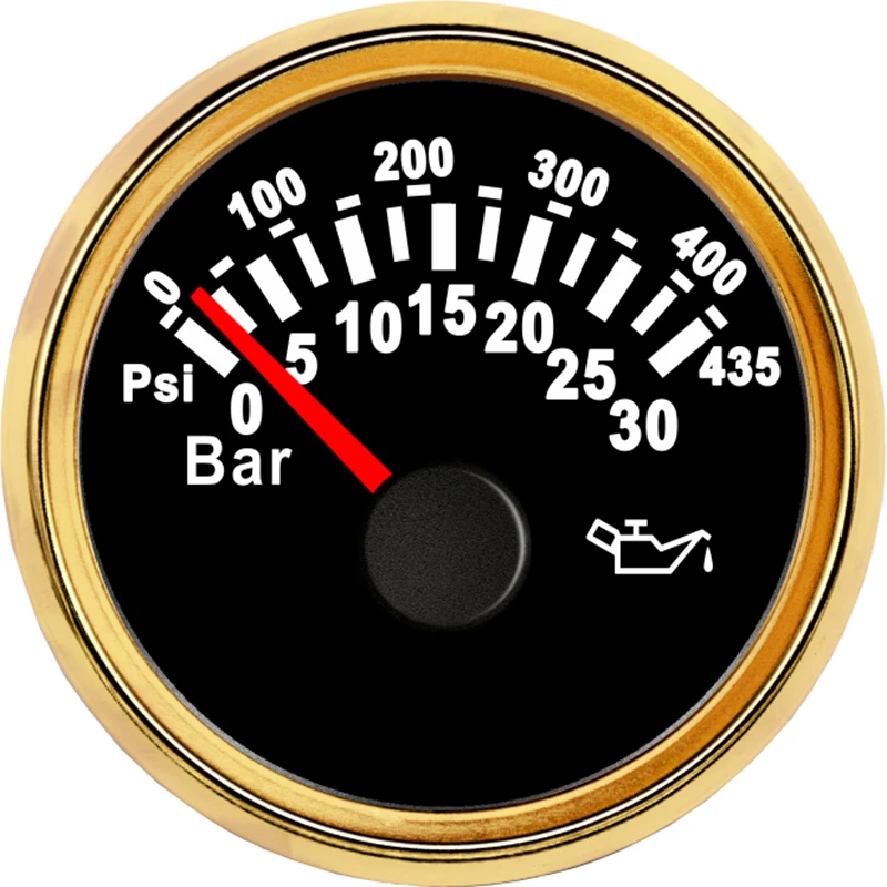 0- 30 Bar Oil Pressure Gauge Meter Car Motorcycle Auto Boat Truck RV 12V 24V Red Backlight 52mm oil press fuel pressure testers