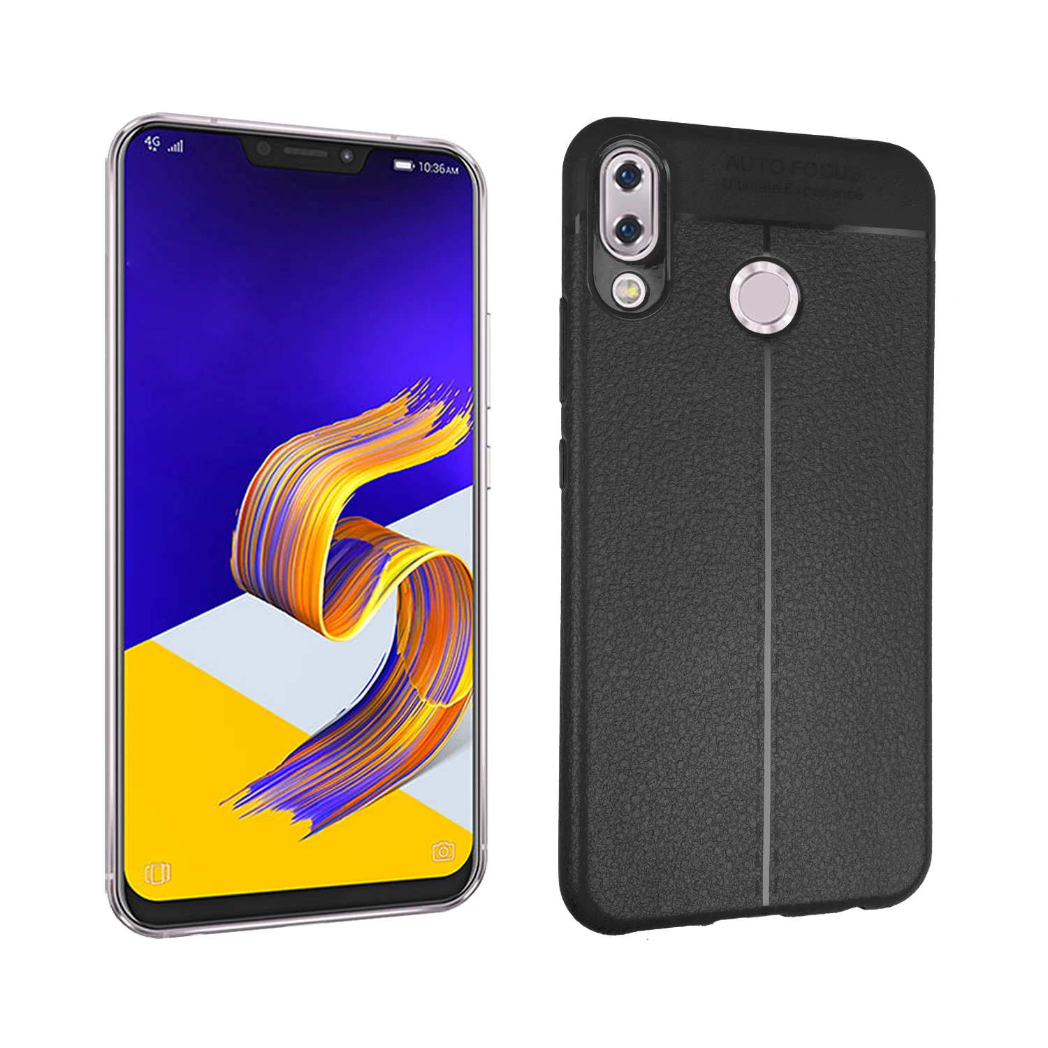 for Asus Zenfone 5z ZS620KL Case Slim Leather Pattern Shockproof Protective Cover Rubber