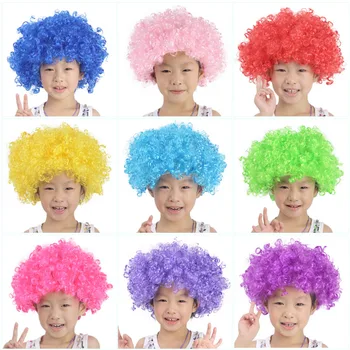 

Hot sale 1 PCS Explosive head Kindergarten children show Perform a dance props wig Christmas Funny fluffy funny clown wig caps