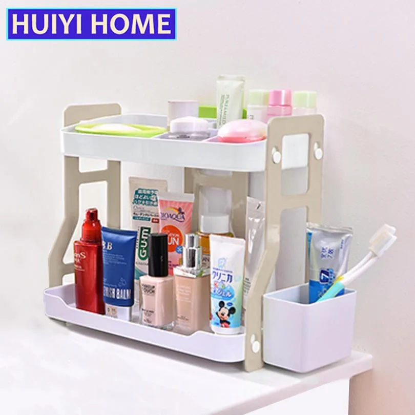 2 طبقة الحمام تخزين الرف المنزلية المطبخ التوابل الرف سطح المكتب مستحضرات التجميل التشطيب رف EGN436