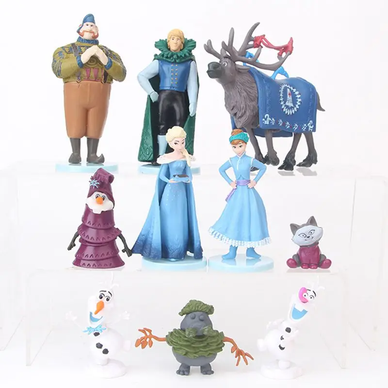 Disney Princess Frozen Toys 10 шт./лот 5-9 см Эльза Анна фигурки Кристофф Свен Олаф ПВХ модель