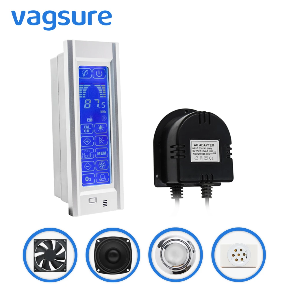 

1set ( Controller+Transformer+Vent Fan+Speaker+Light+ozone) Touch Screen Big LCD Display Freehand Telephone Shower Room Cabin