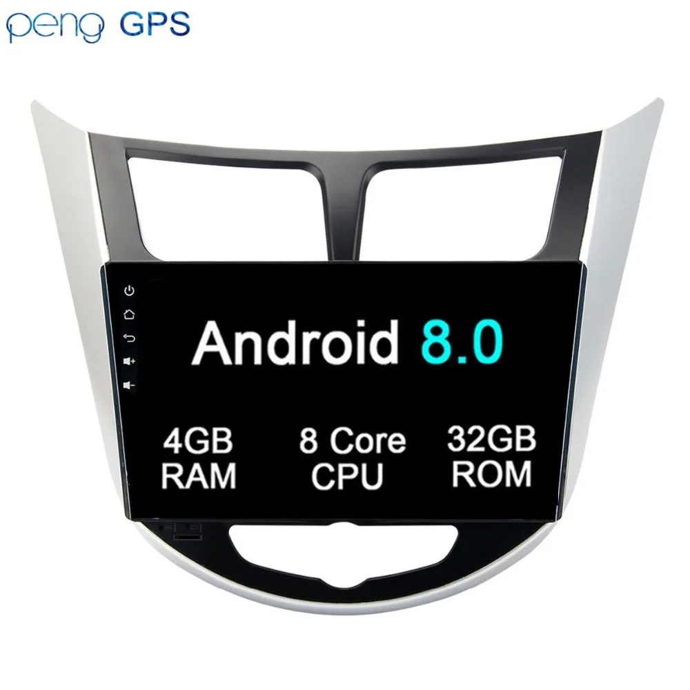 Стерео Мультимедиа Радио Android gps навигации для hyundai Solaris verna I25 2011 2018 4 ГБ + 32 8 core