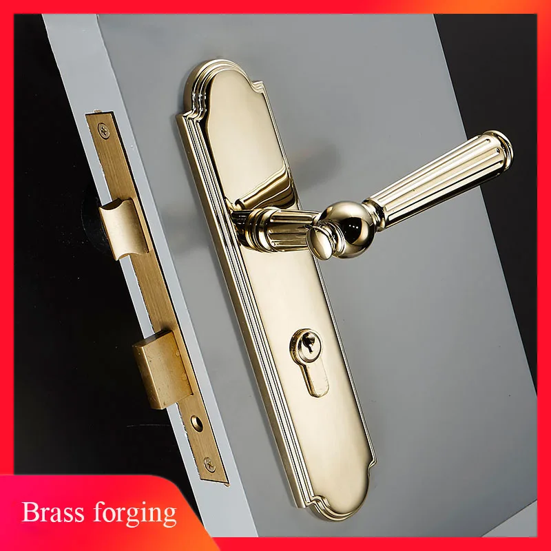  1Set Simple European-style Interior Ordinary Door Lock or French Neoclassical Brass Door Handle wit - 33048263281